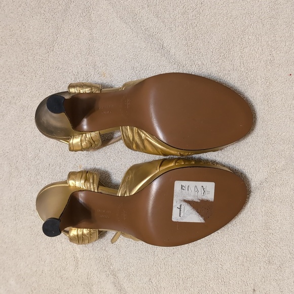 Salvatore Ferragamo Creations Vintage Reproduction Gold Heels - Picture 5 of 14